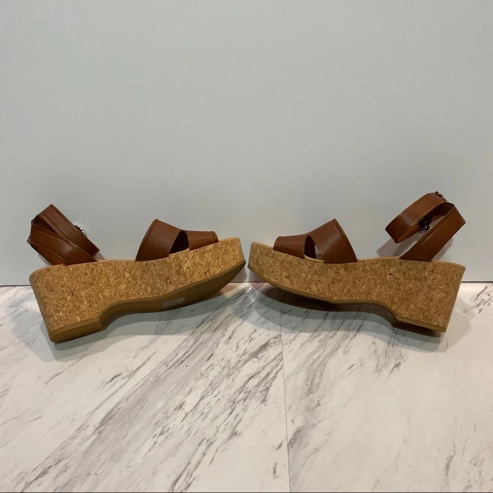 Dolce Vita Cork Linda Brown Platform Sandals